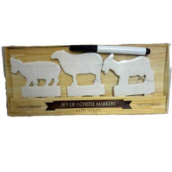 Two’s Company Set of Three Food Safe Dry/erase Ceramic Cheese Buffet Marker’s - Picture 2 of 8
